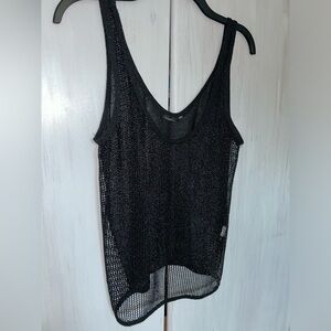 Black mesh tank top loose fit size small in excellent condition By ZARA